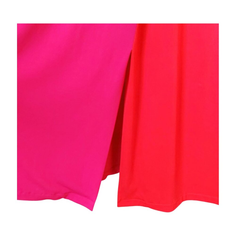 Sfera Collection Two-Tone Fuchsia Pink & Red Midi Dress Size Medium - Picture 8 of 14